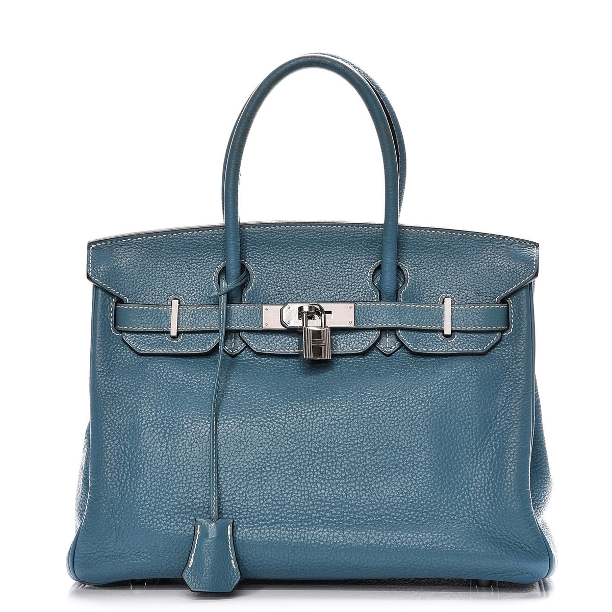 Hermes Taurillon Clemence Birkin 30 Blue Jean 1 of 35