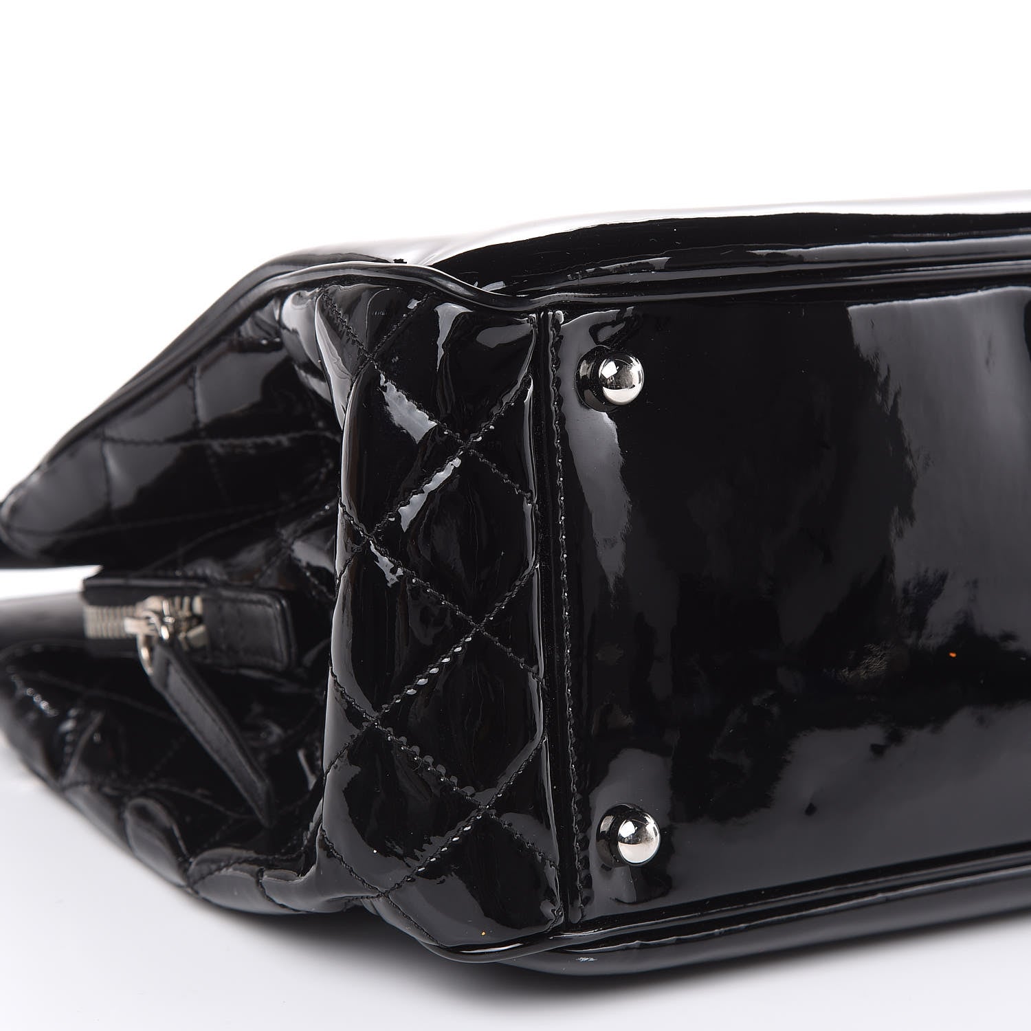 Chanel Vinyl Lipstick Ligne Tote Black 8 of 17