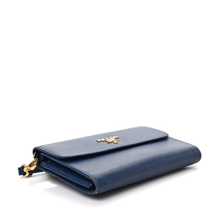 Prada Saffiano Wristlet Wallet Bleuette 4 of 7