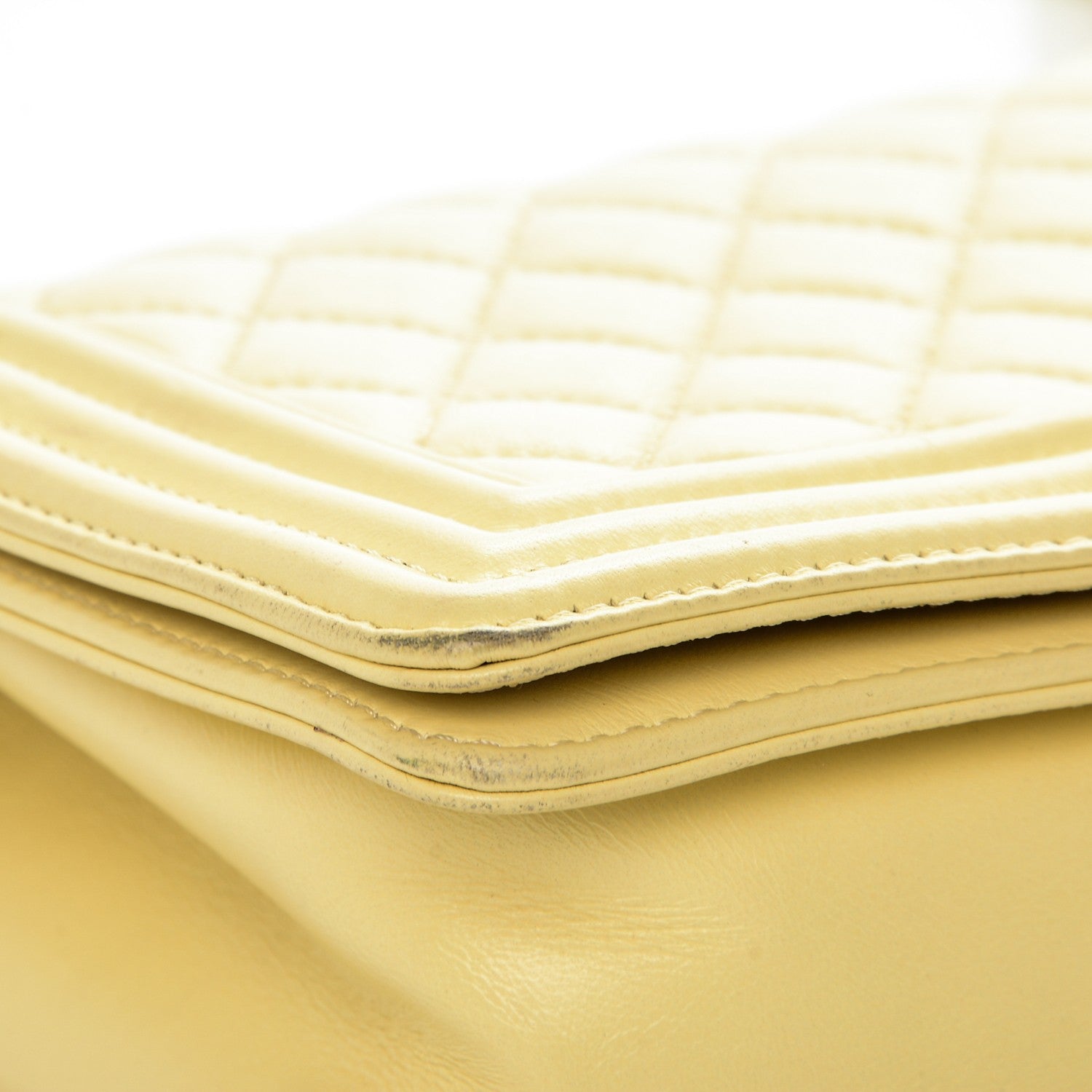 Chanel Lambskin Quilted Medium Boy Flap Yellow 14 of 17