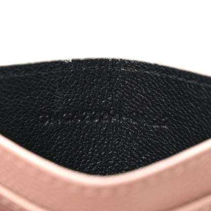 Saint Laurent Grain De Poudre Matelasse Chevron Monogram Credit Card Case Pale Pink 7 of 7