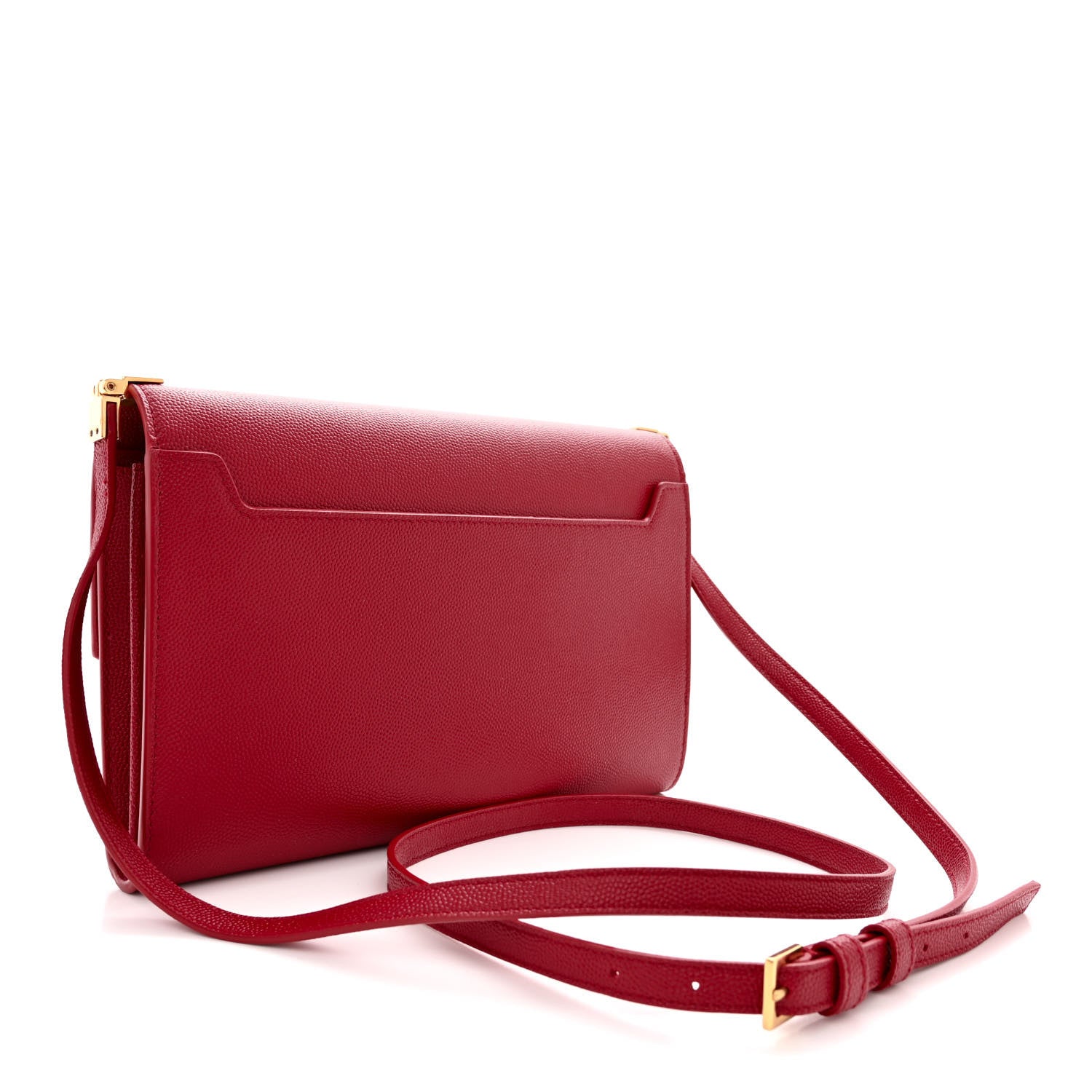 Saint Laurent Grain de Poudre Mini Uptown Crossbody Bag Red 3 of 13