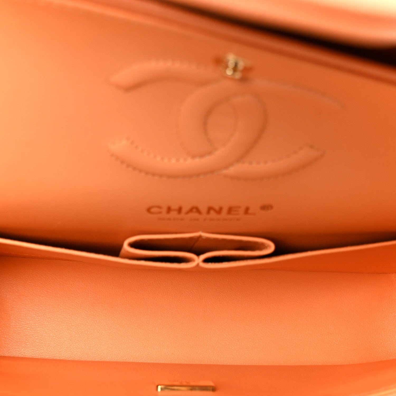 Chanel Caviar Quilted Rainbow CC Small Double Flap Orange 5 of 11