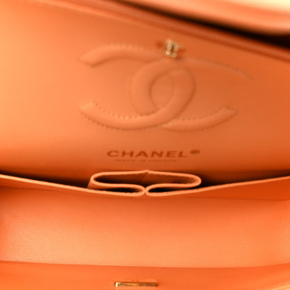 Chanel Caviar Quilted Rainbow CC Small Double Flap Orange 5 of 11