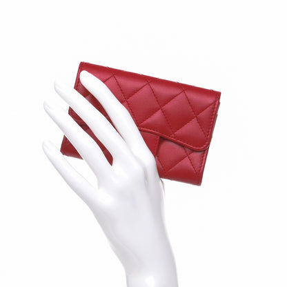 Chanel Lambskin Quilted Flap Card Holder Dark Pink 2 of 8