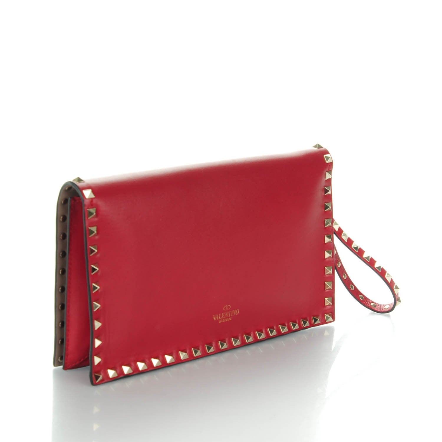 Valentino Garavani Nappa Rockstud Wristlet Clutch Rosso Valentino 3 of 7