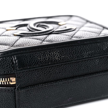 Chanel Caviar Quilted Small CC Filigree Vanity Case Black 11 of 28