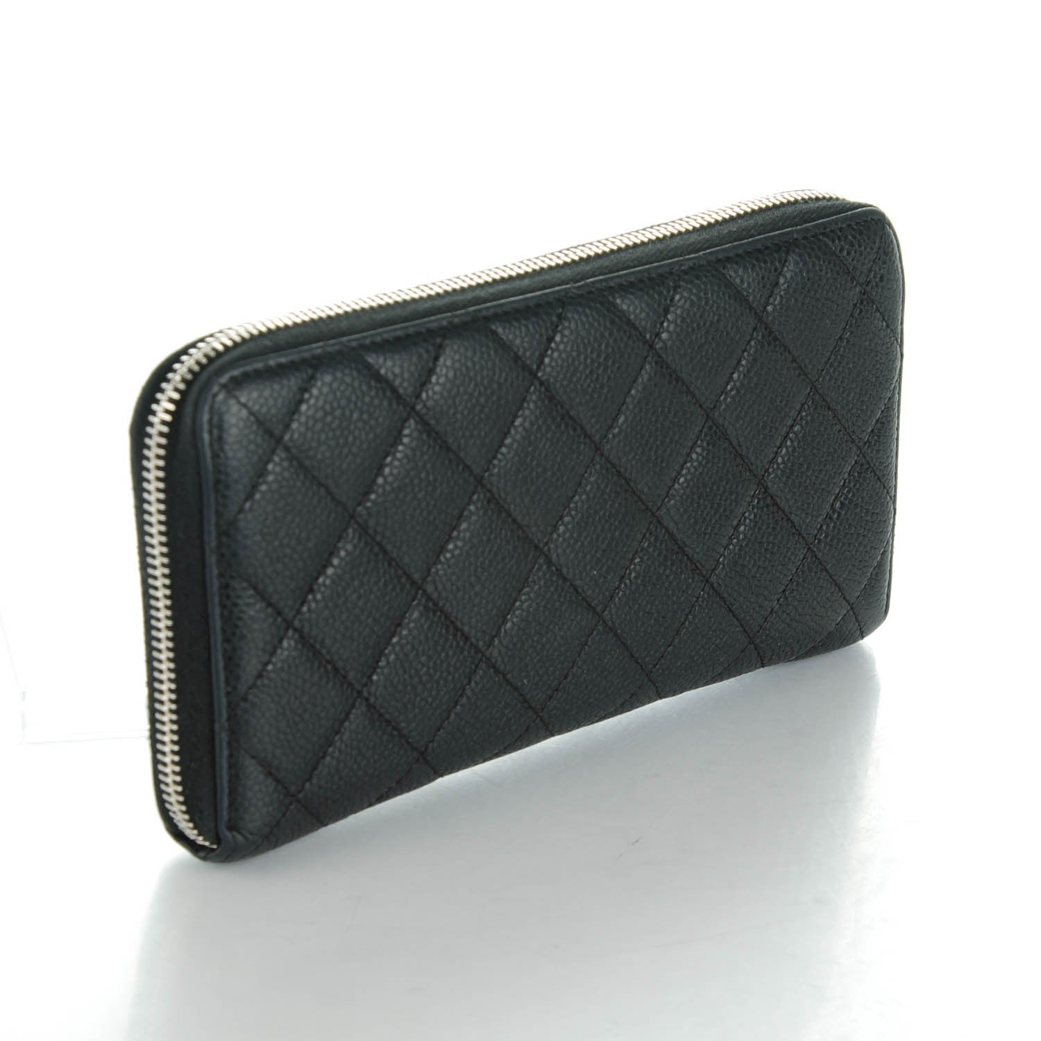 Chanel Caviar Quilted Large Gusset Zip Around Wallet Black 3 of 8