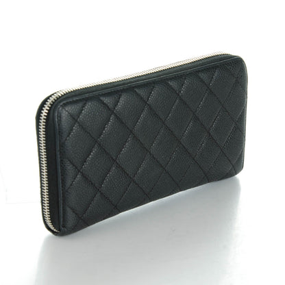 Chanel Caviar Quilted Large Gusset Zip Around Wallet Black 3 of 8
