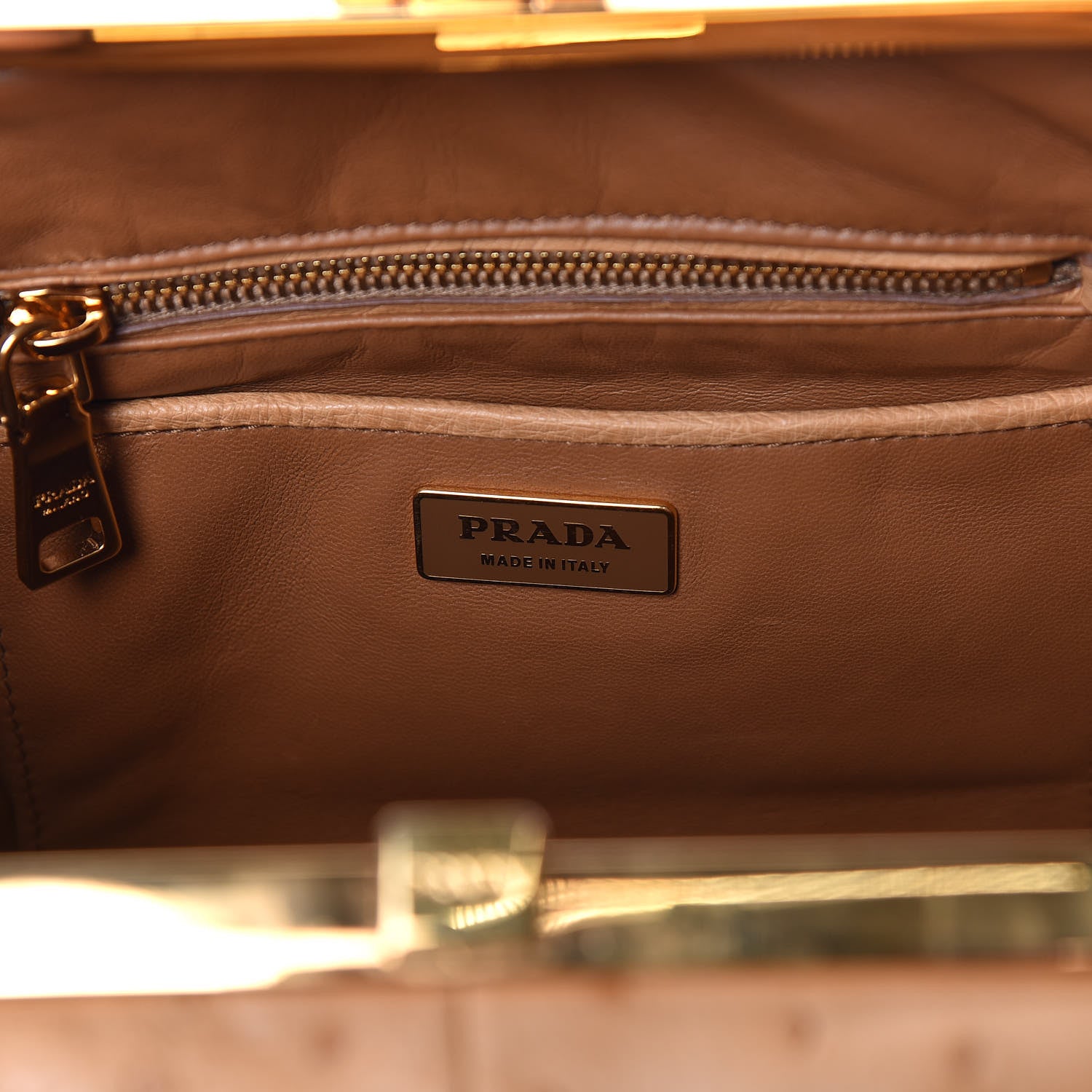 Prada Ostrich Pyramid Bag Soleil 10 of 18