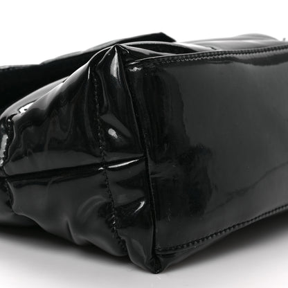 Saint Laurent Patent Quilted Small Loulou Puffer Monogram Chain Satchel Black 7 of 8