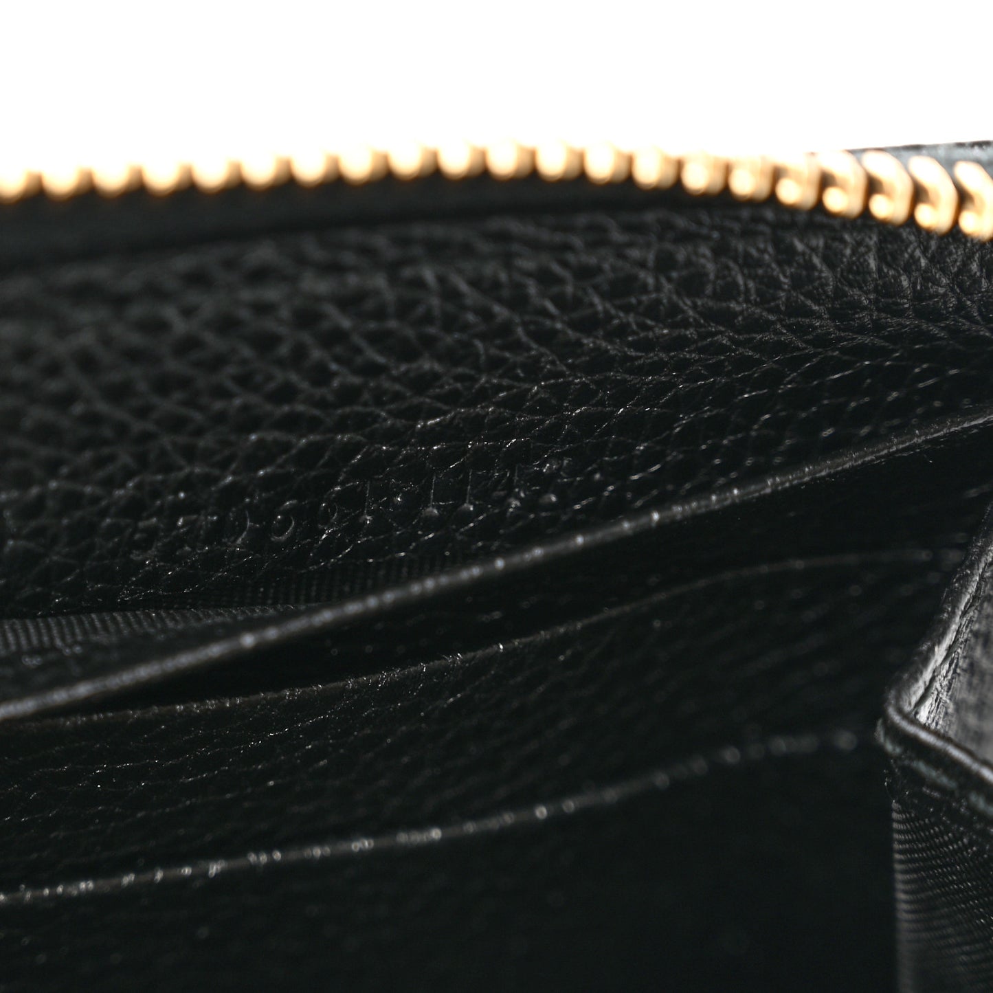 Grainy Calfskin Zumi Zip Around Wallet Black