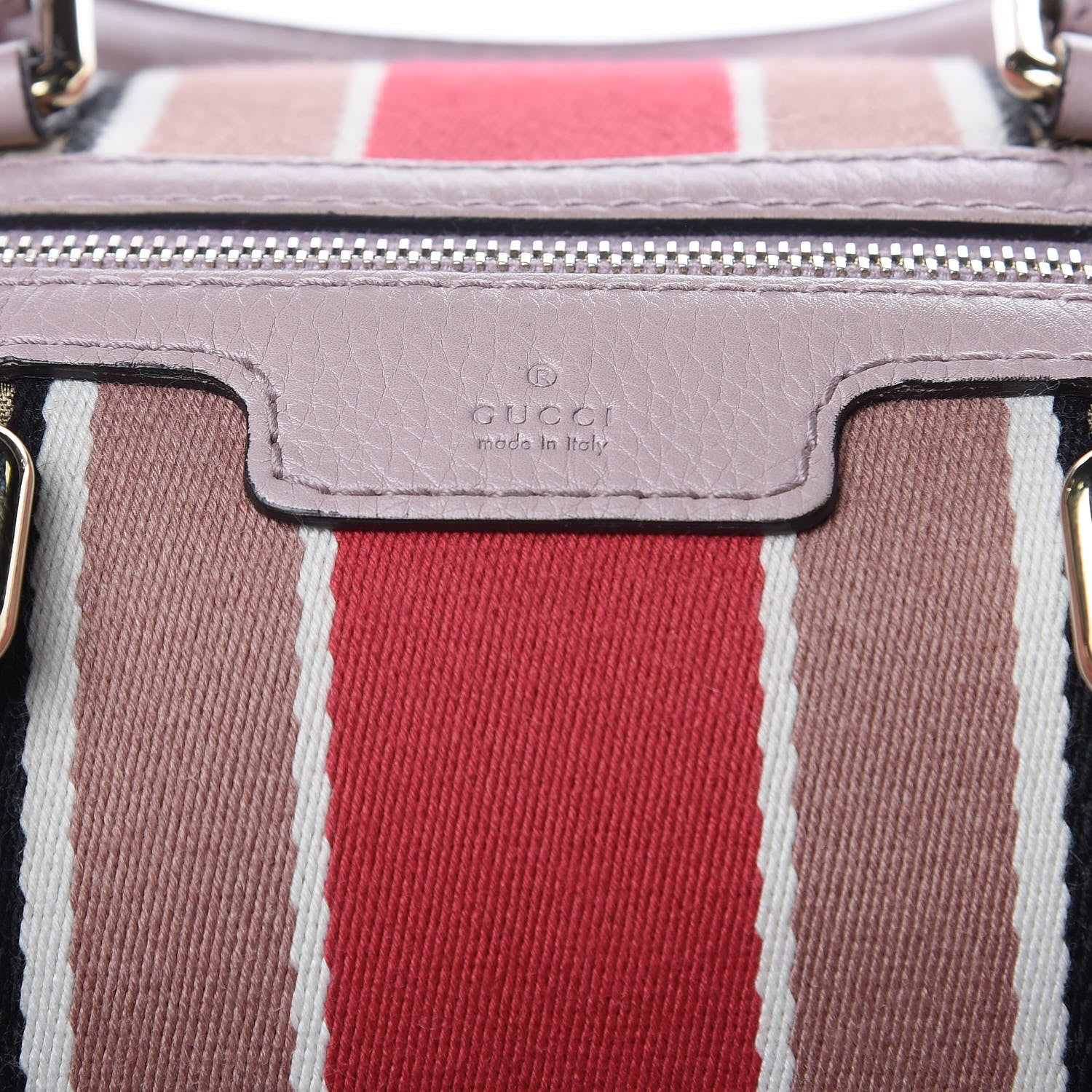 Gucci Monogram Selleria Calfskin Vintage Web Medium Boston New Sand Lilas 11 of 15