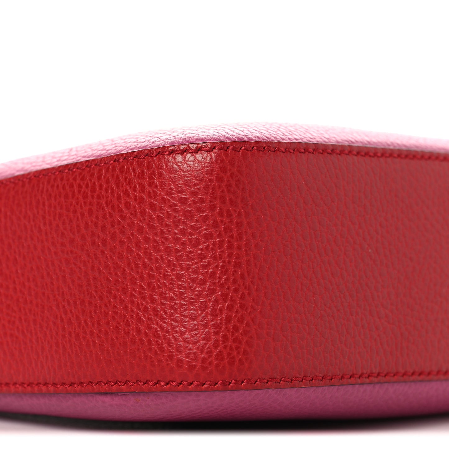 Dollar Calfskin Bi-Color Small Soho Disco Bag New Rosette Hibiscus Red