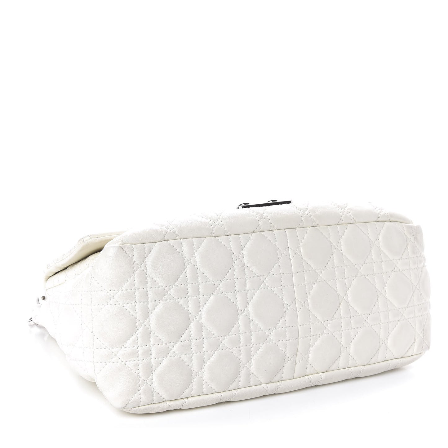Lambskin Cannage Medium New Lock Flap White
