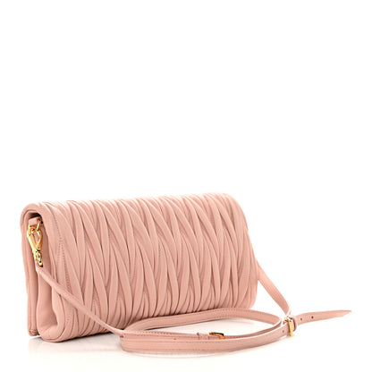 Miu Miu Nappa Matelasse Wallet On Chain Orchidea 3 of 13