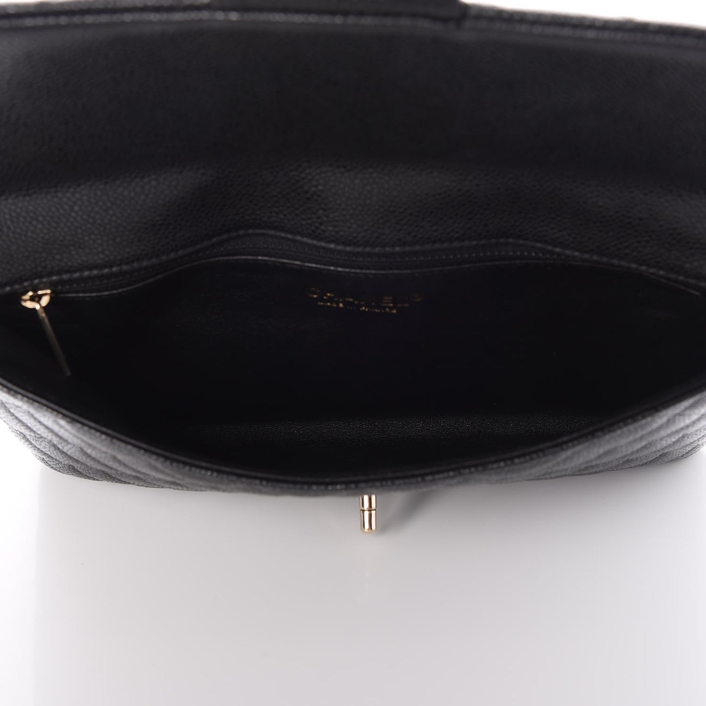 Caviar Quilted Flap Clutch Black