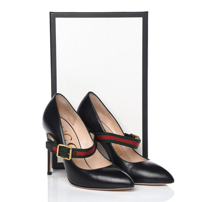 Gucci Malaga Kid Sylvie High Heel Pumps 38 Black 10 of 11