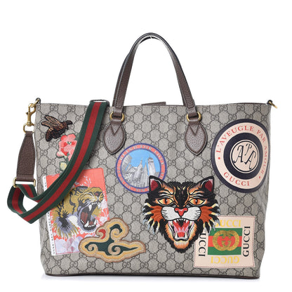 Gucci Soft GG Supreme Monogram Courrier Medium Crossbody Tote Beige New Acero 1 of 9