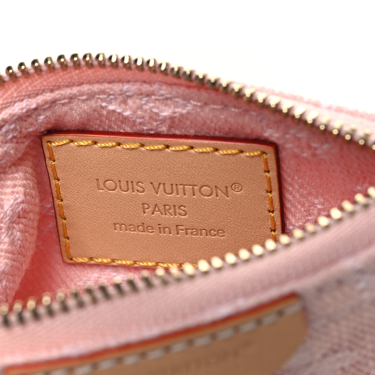 Monogram Denim Key Pouch Washed Pink Washed Pink