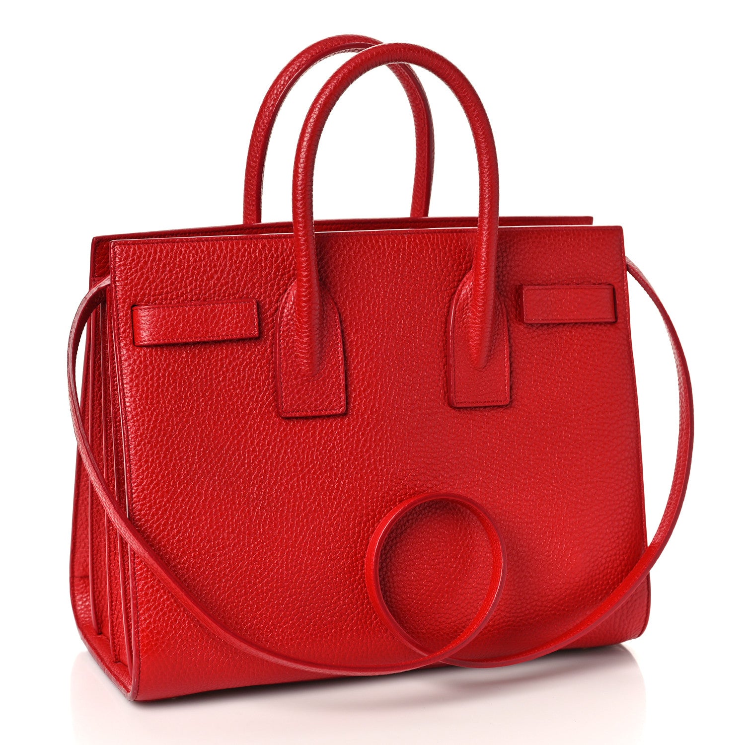 Saint Laurent Grained Calfskin Small Sac De Jour Lipstick Red 3 of 10