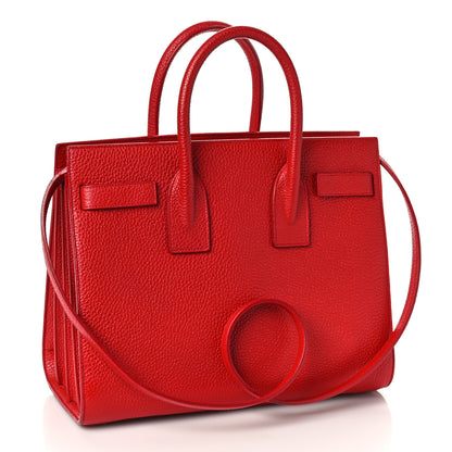 Saint Laurent Grained Calfskin Small Sac De Jour Lipstick Red 3 of 10