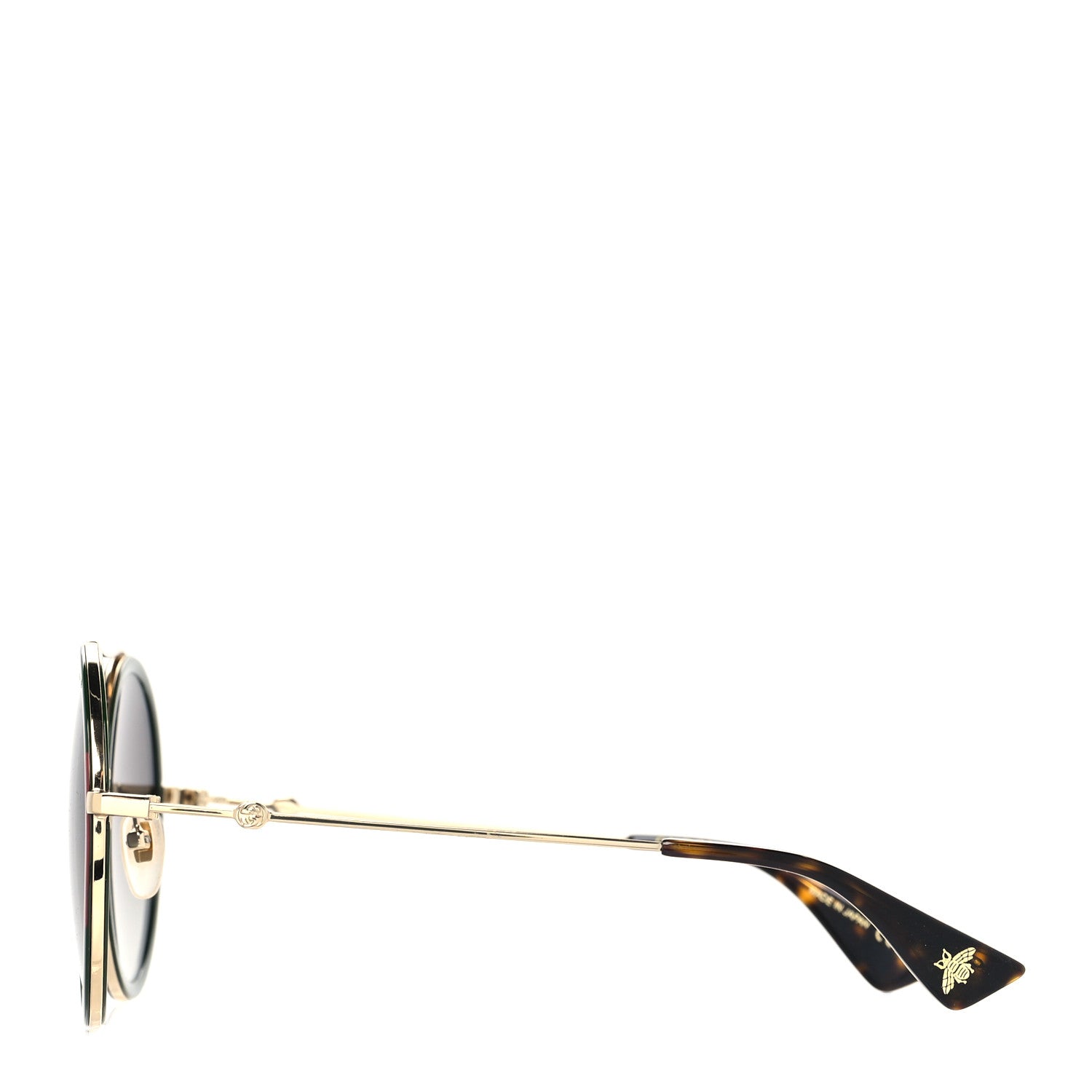 Gucci Metal Round Frame Sunglasses GG0061S Green Red 3 of 8