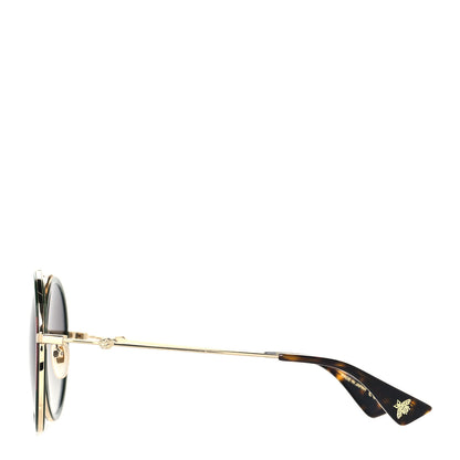 Gucci Metal Round Frame Sunglasses GG0061S Green Red 3 of 8
