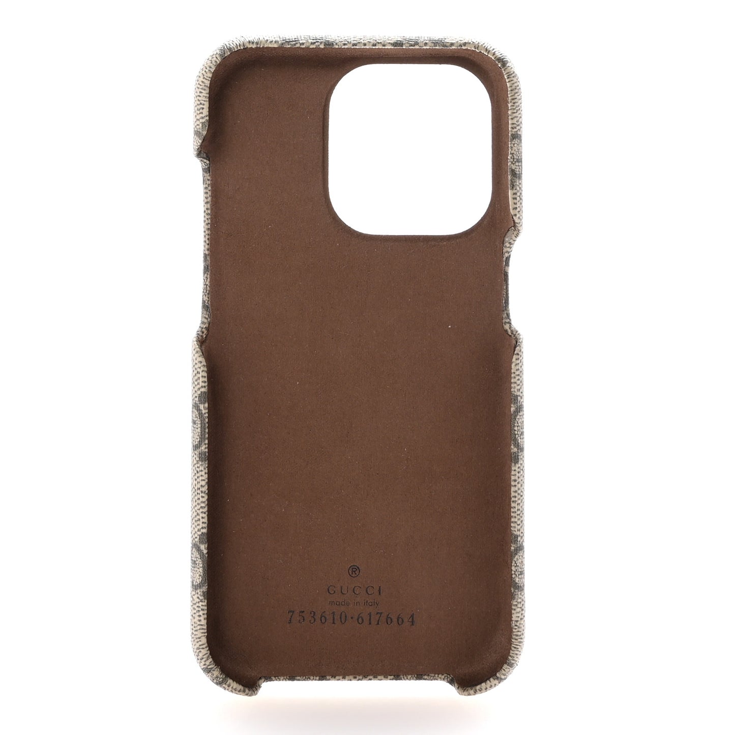 GG Supreme Monogram Ophidia iPhone 14 Pro Phone Case Beige Ebony