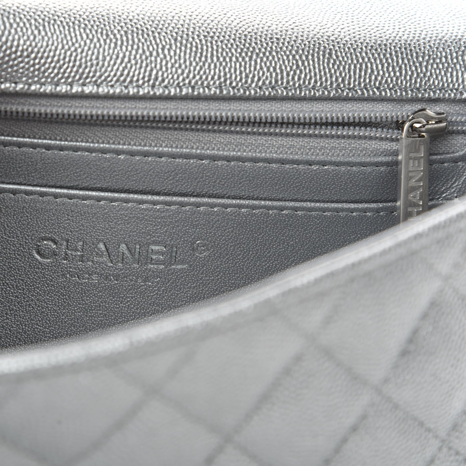 Chanel Metallic Caviar Quilted Mini Top Handle Rectangular Flap Silver 8 of 10