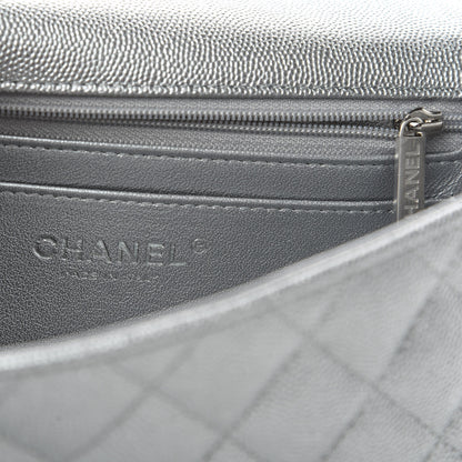 Chanel Metallic Caviar Quilted Mini Top Handle Rectangular Flap Silver 8 of 10