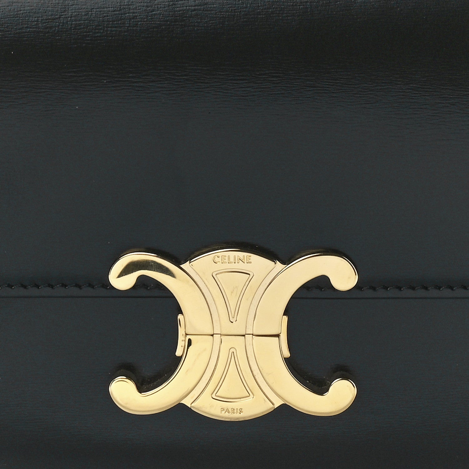 Celine Shiny Calfskin Teen Triomphe Black 8 of 11