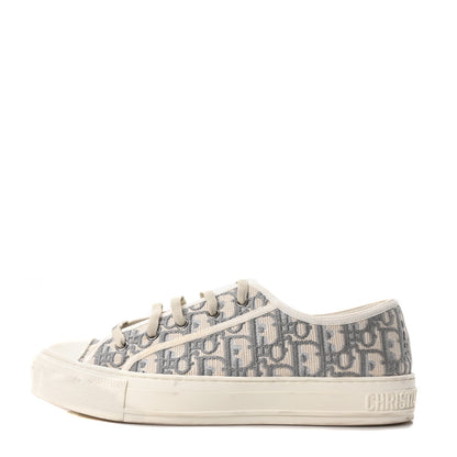 Christian Dior Canvas Oblique Walk'N'Dior Low Top Platform Sneakers 41 Stone Grey 1 of 10