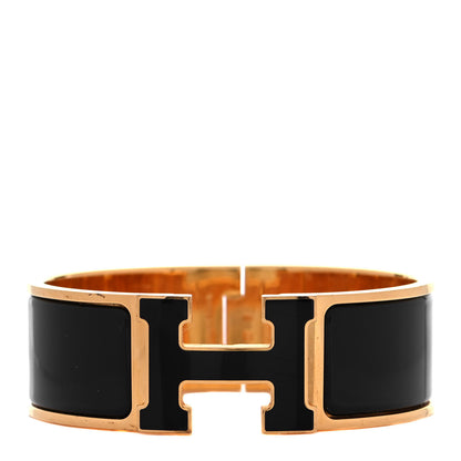 Hermes Enamel Wide Clic Clac H Bracelet GM Black 1 of 4