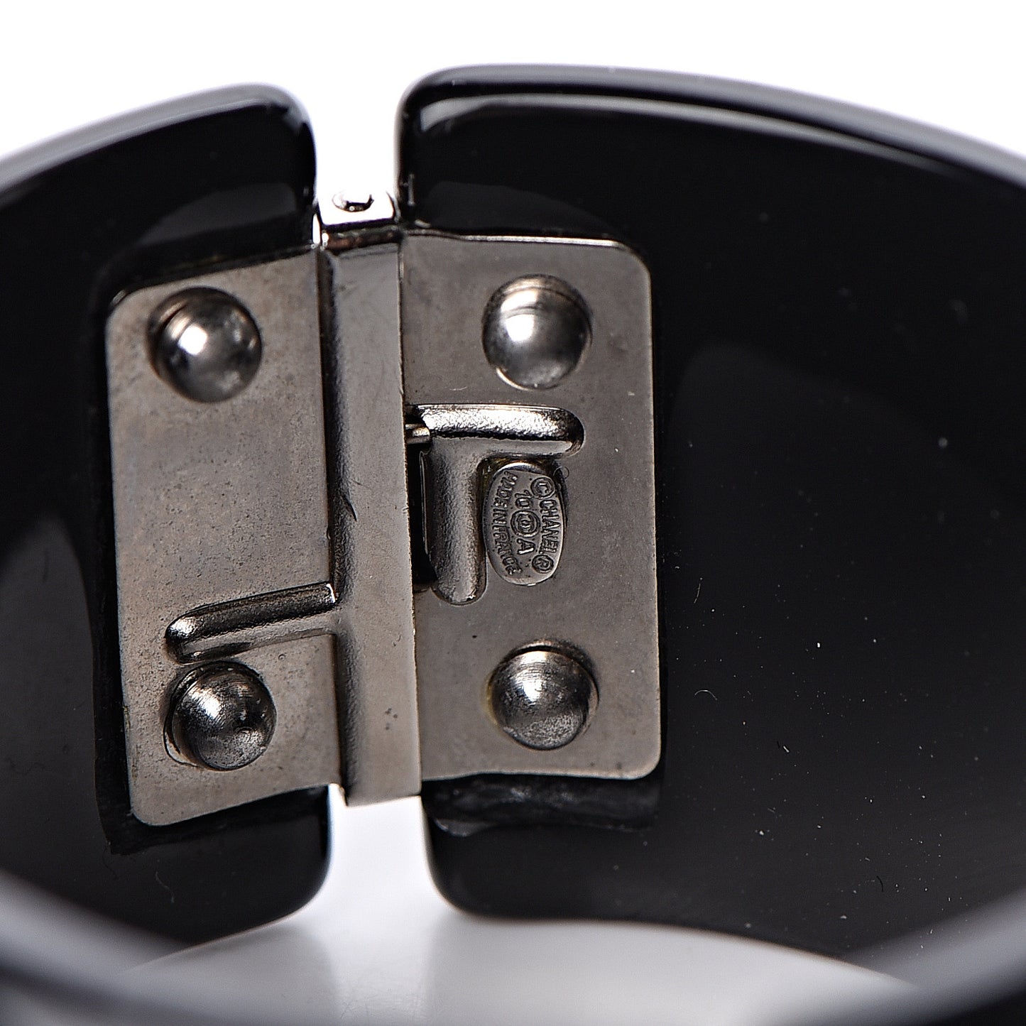 Resin Strass CC Cuff Bracelet Black