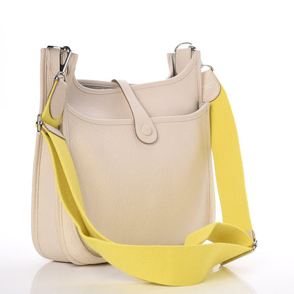 Hermes Taurillon Clemence Amazone Evelyne III PM Craie Lime 3 of 7