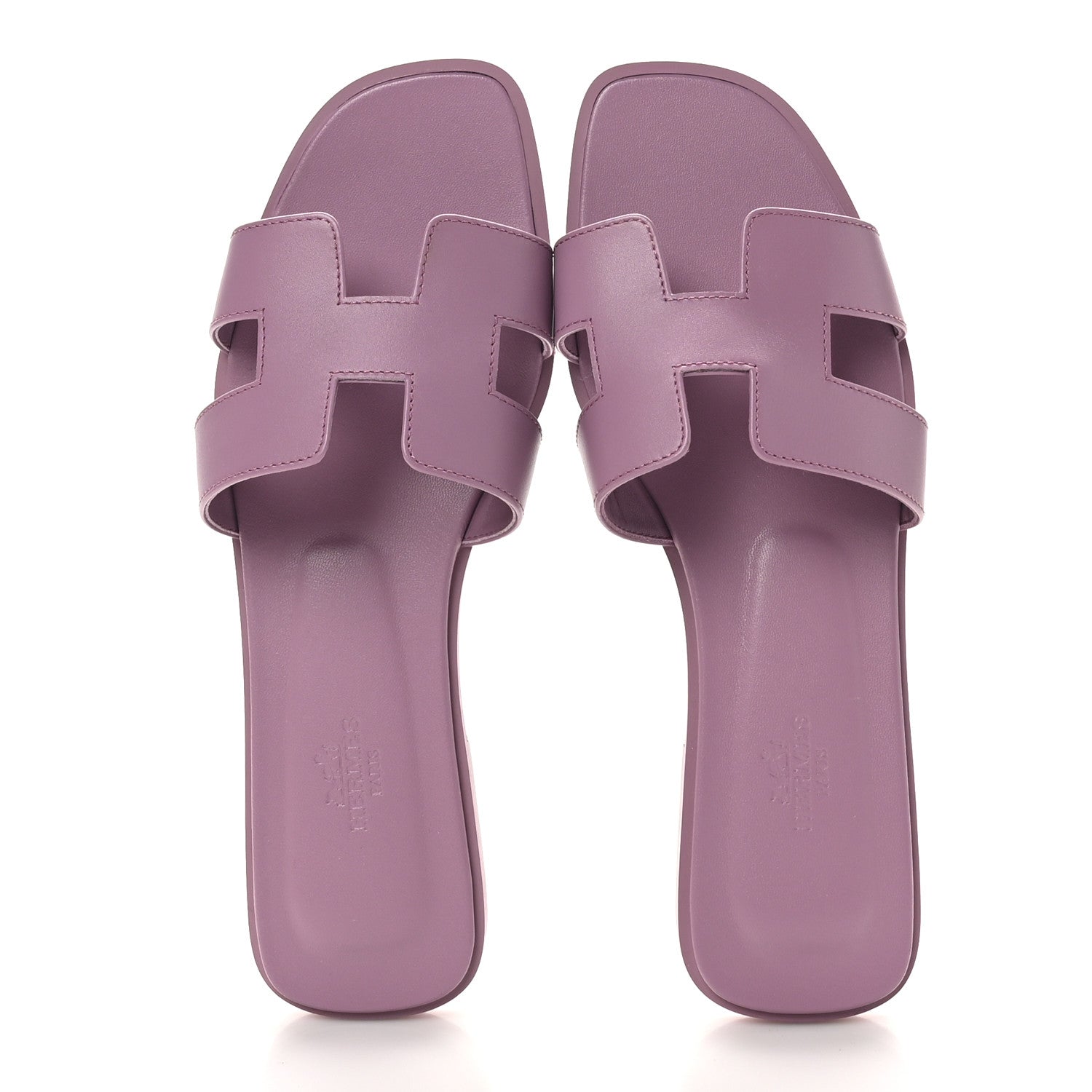 Hermes Box Calfskin Oran Sandals 39 Bruyère 2 of 9