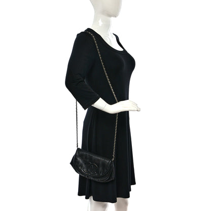 Chanel Lambskin Half Moon Wallet On Chain WOC Black 2 of 9