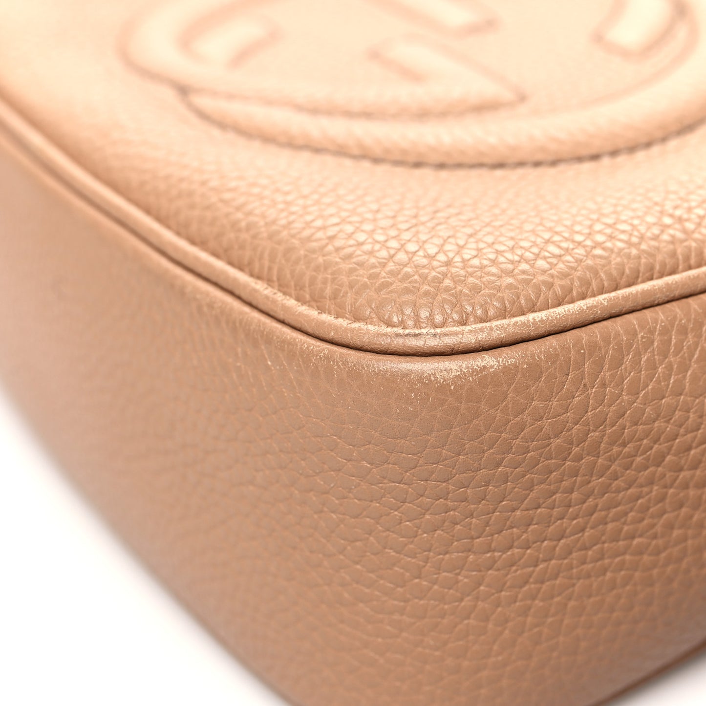Pebbled Calfskin Small Soho Disco Bag Camelia