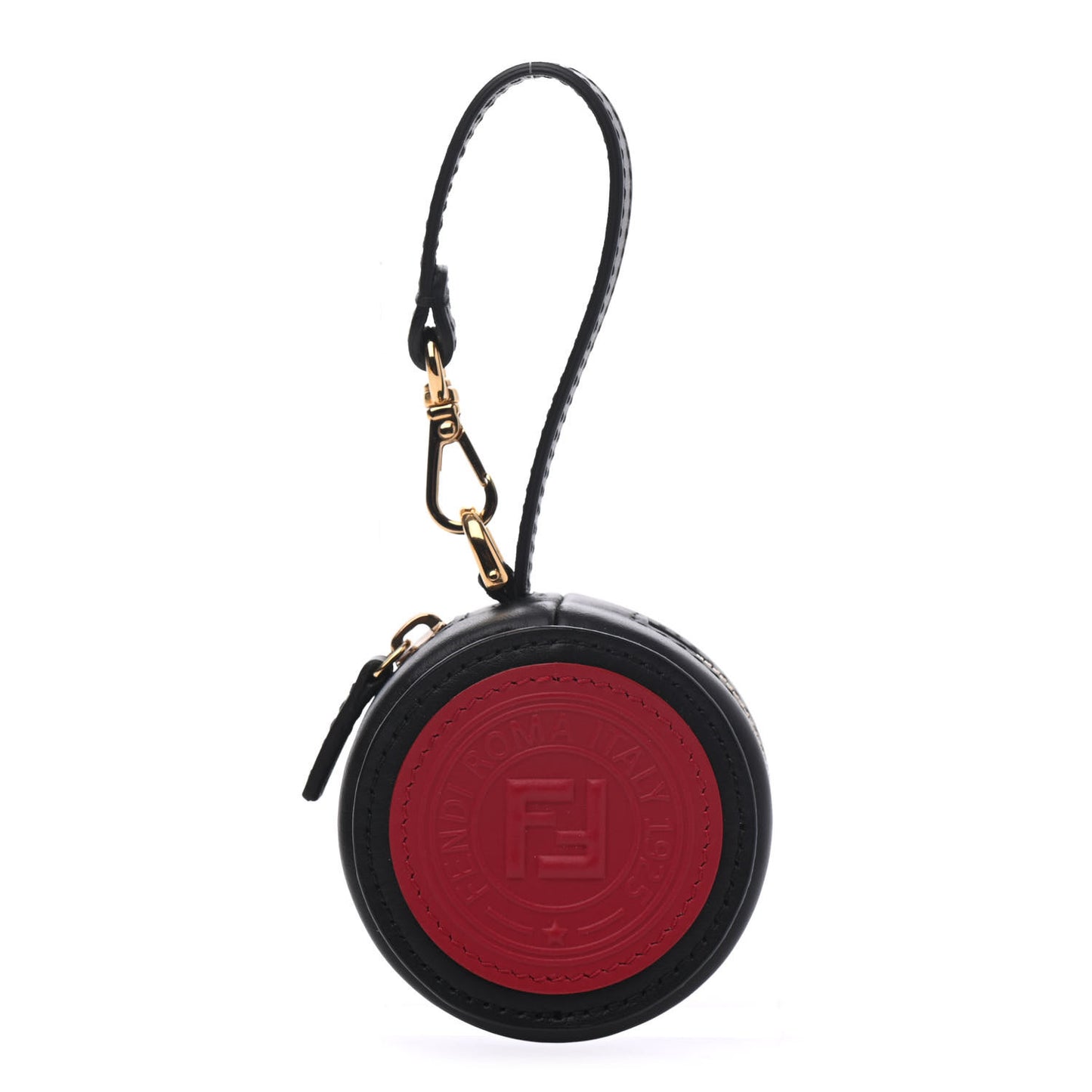 Vitello Century Nylon Bi-Color Stamp Patch Help Bag Charm Black Fragola