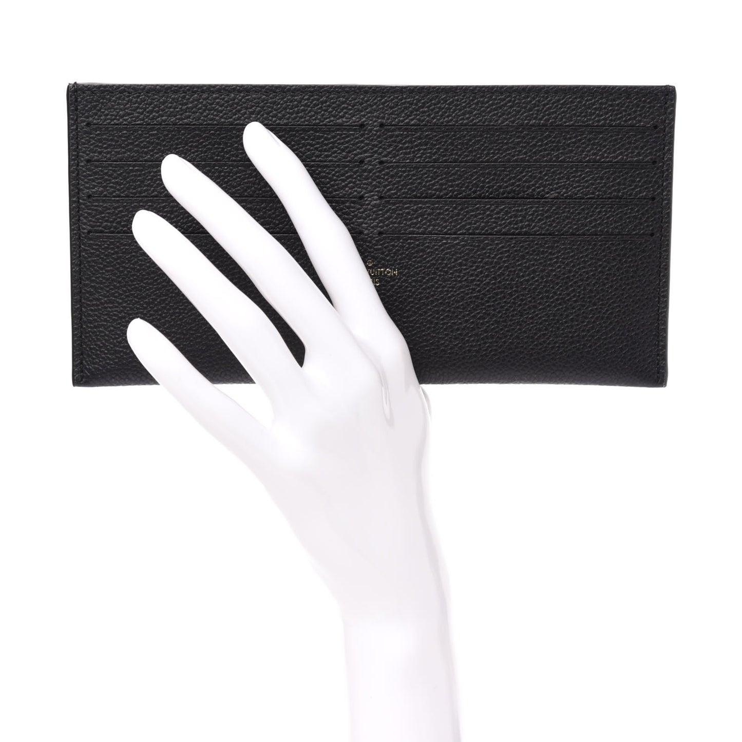 Calfskin Felicie Chain Wallet Card Holder Insert Black