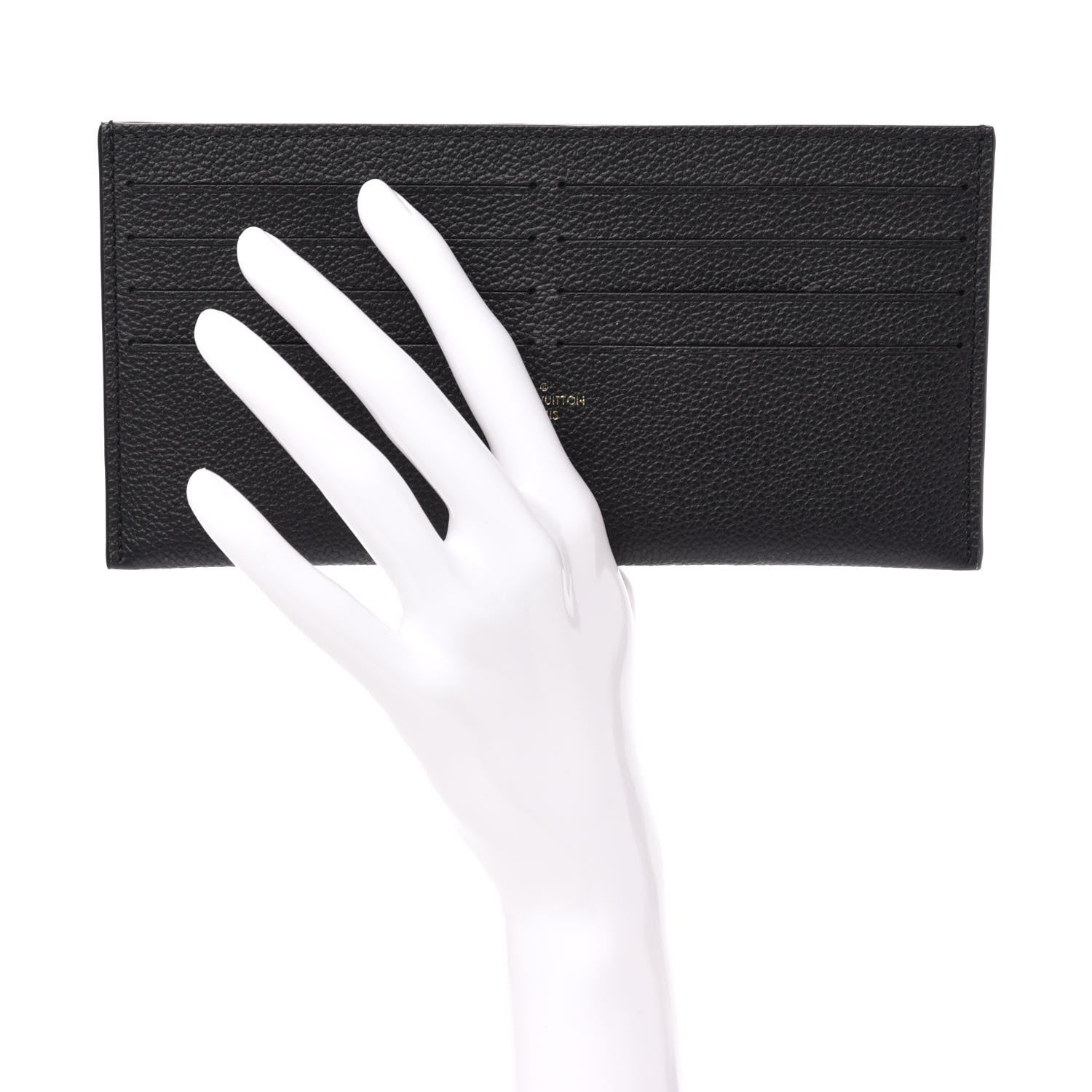 Louis Vuitton Calfskin Felicie Chain Wallet Card Holder Insert Black 2 of 7