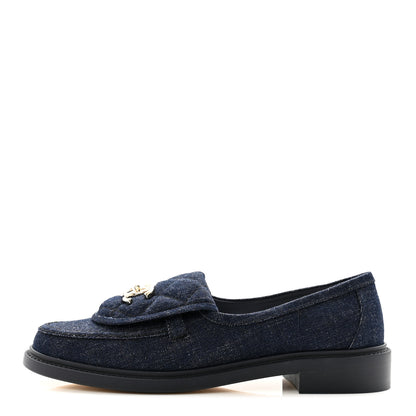 Chanel Denim CC Turnlock Loafers 39 Dark Blue 1 of 9