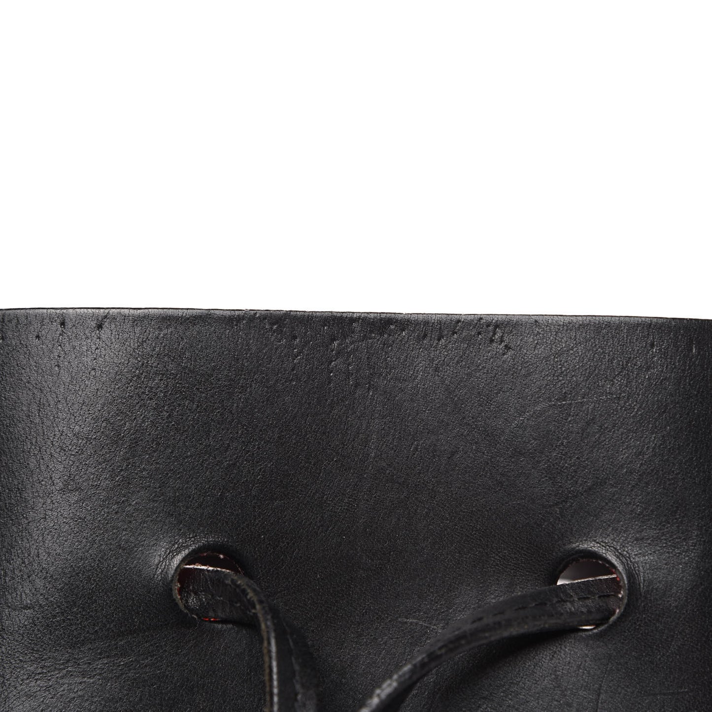 Vegetable Tanned Calfskin Bucket Bag Black Flamma