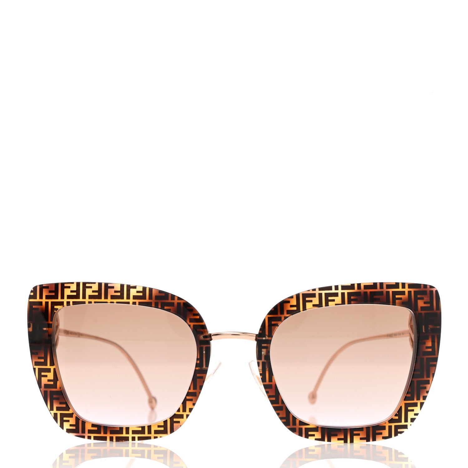 Fendi Acetate Metal F is Fendi FF Square Cat Eye Sunglasses FF 0408/S Havana 2 of 7