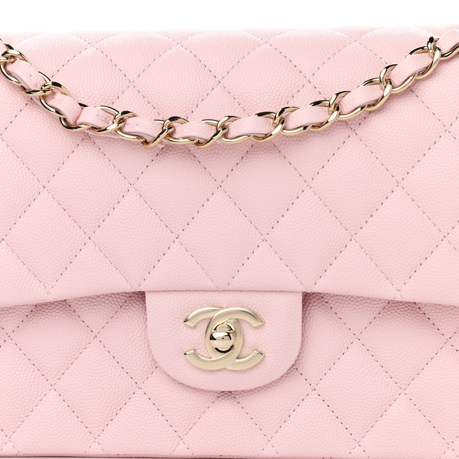 Chanel Caviar Quilted Medium Double Flap Light Pink 8 of 12