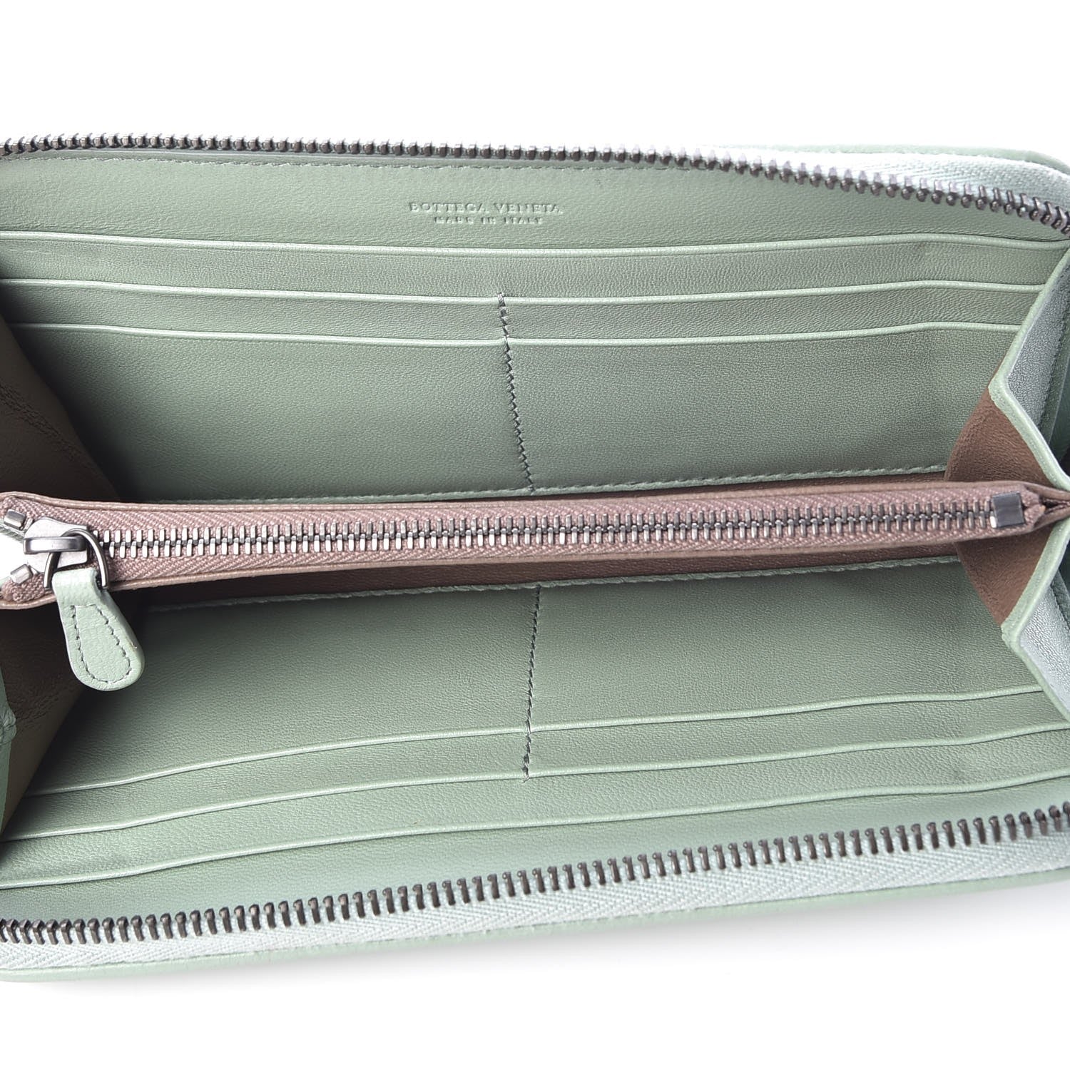 Bottega Veneta Nappa Intrecciato Zip Around Wallet Light Green 5 of 10