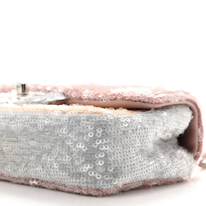 Chanel Sequin Mini Waterfall Flap Pink Blue Yellow 10 of 11