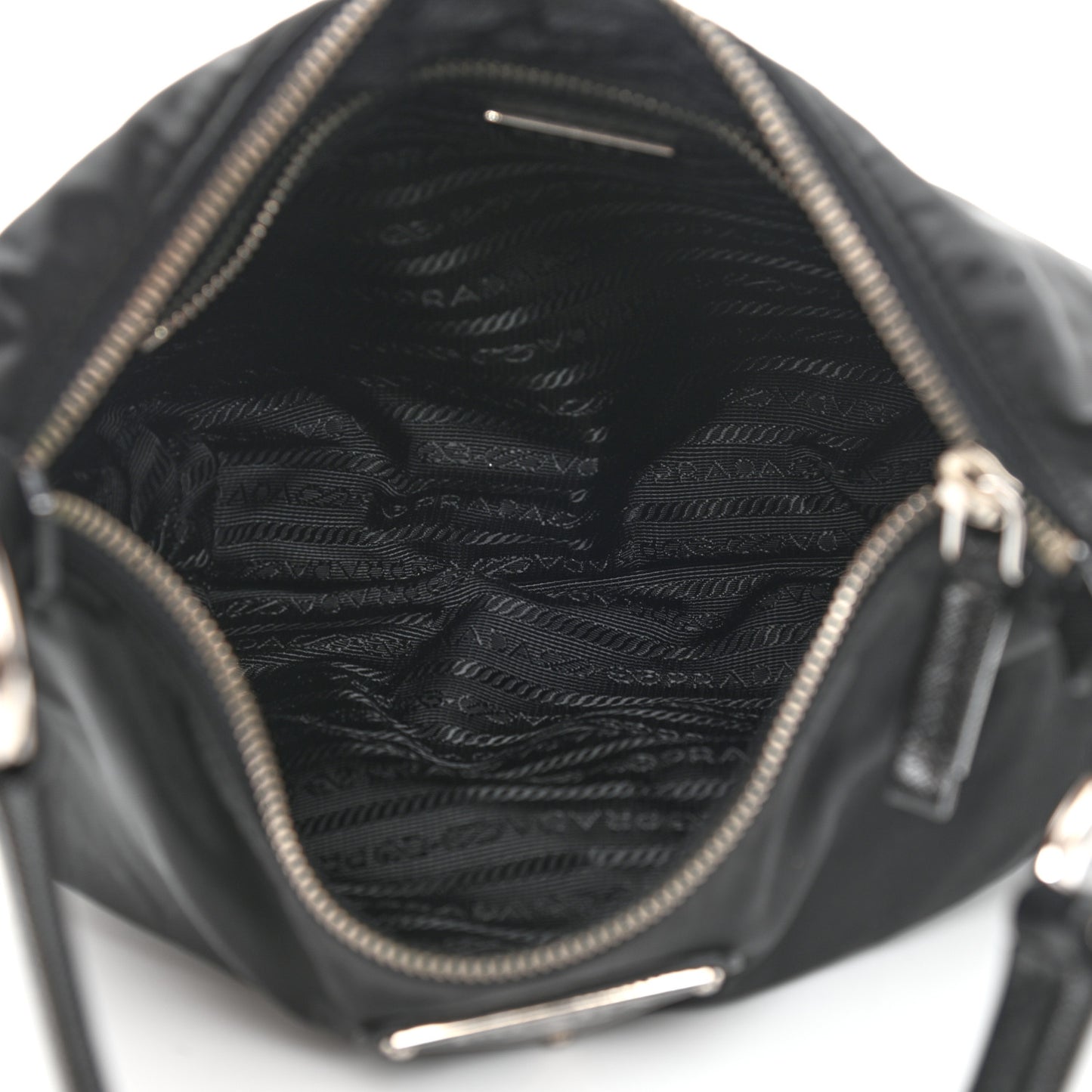 Tessuto Nylon Saffiano Sacca Shoulder Bag Black