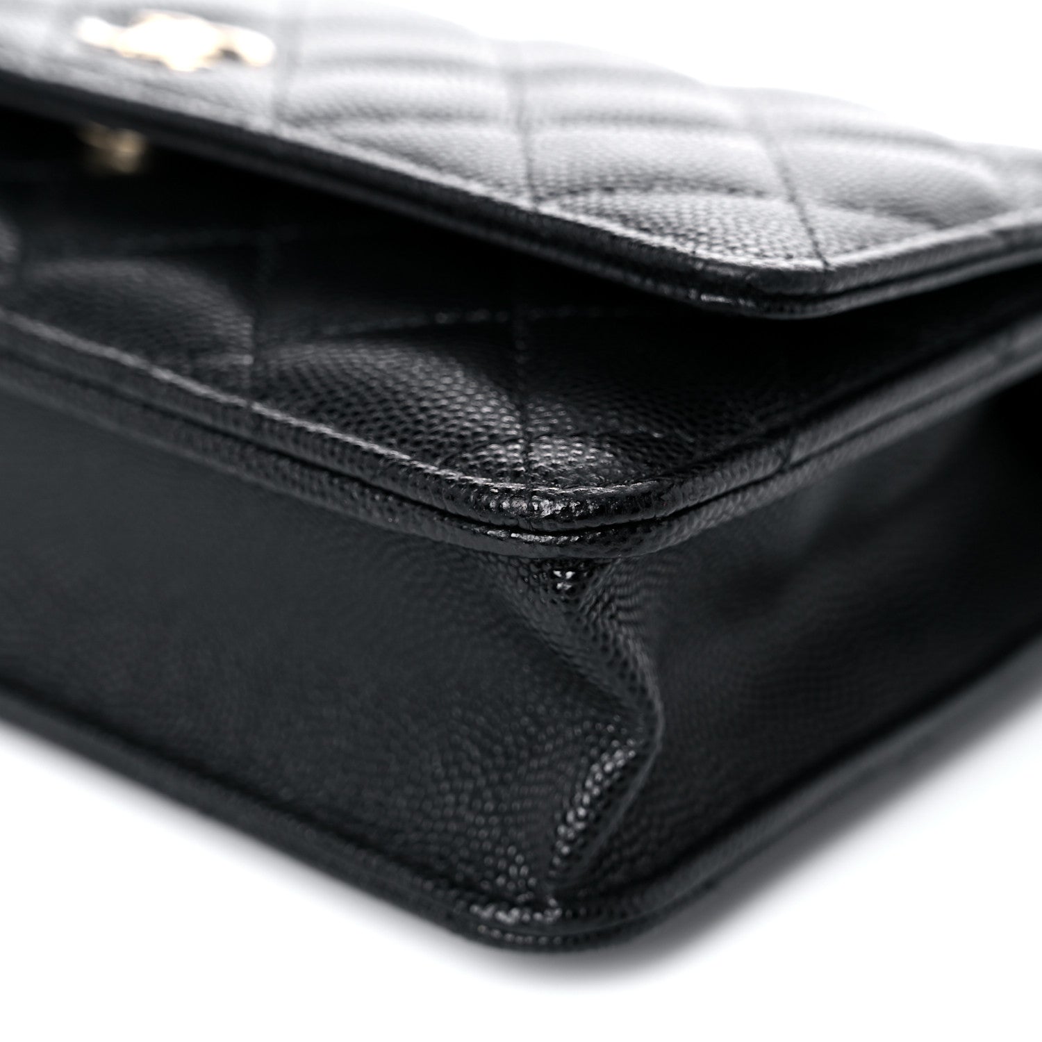 Chanel Caviar Quilted Wallet With Charms On Chain WOC Black 10 of 14